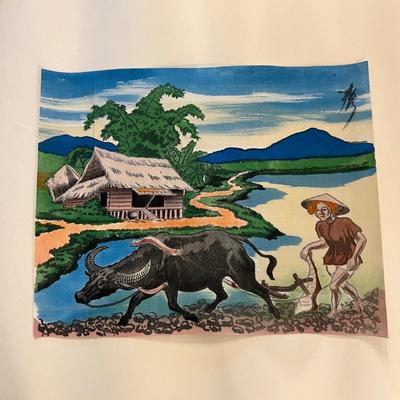 3 Paintings on Silk Signed