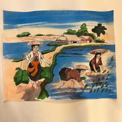 3 Paintings on Silk Signed