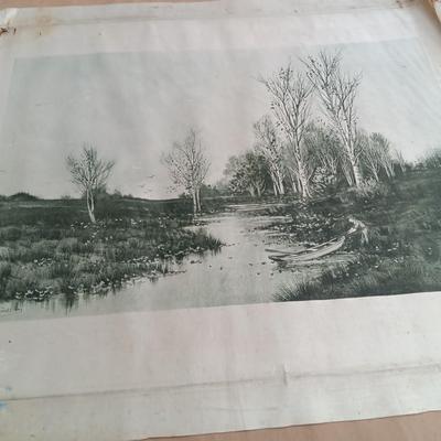 Rare Antique artwork by Geo. Howell Gay on silk