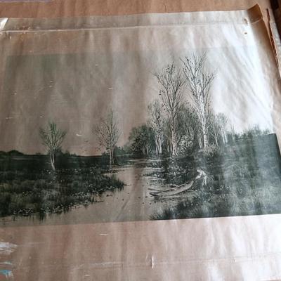Rare Antique artwork by Geo. Howell Gay on silk