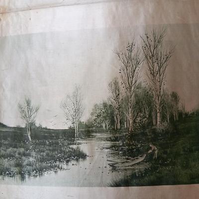 Rare Antique artwork by Geo. Howell Gay on silk