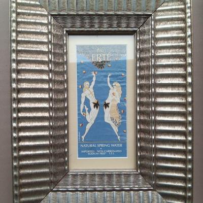 Art deco framed Sevenarts 'EAU ERTE' Natural Spring water label