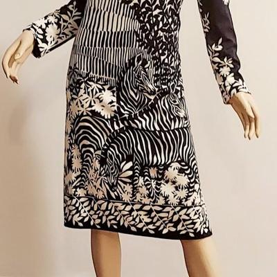 Vtg 60s Paganne Gene Berk Rare Zeebra Dress