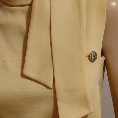 Vtg 60-70s Domani Knit yellow dress