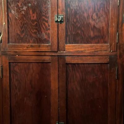 6 Door Primitive shaker cabinet - solid wood - original patina - original latches