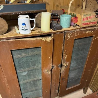 Antique Pie Safe - All original - ribbed shelves for pie cooling