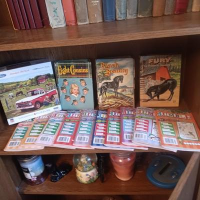 3 VINTAGE CHILDREN'S NOVELS, NEW JUMBLE PUZZLE BOOKS AND A PUZZLE