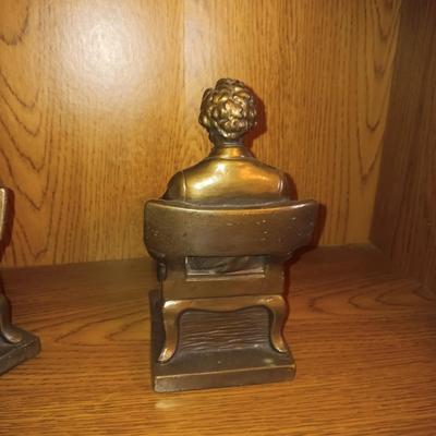 P MORI & SONS GALVANO BRONZE BOOKENDS OF ABRAHAM LINCOLN