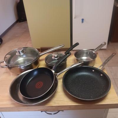 MISMATCHED SKILLETS AND SAUCE PANS