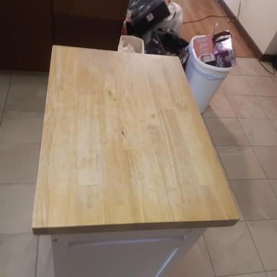 BUTCHER BLOCK TOP KITCHEN ISLAND W/DRAWER