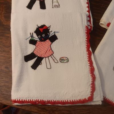 HAND DECORATED FLOUR SACK KITCHEN TOWELS