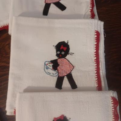 HAND DECORATED FLOUR SACK KITCHEN TOWELS