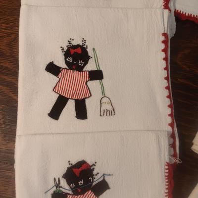 HAND DECORATED FLOUR SACK KITCHEN TOWELS