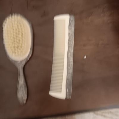 SILVER PLATED VANITY SET WITH MIRROR, BRUSH AND COMB