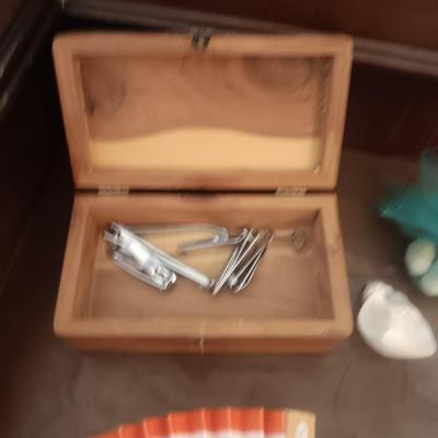 2 WOODEN BOXES, 2 FANS AND MORE