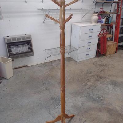 Wood Finish Coat Stand