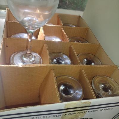 Two Dozen of Clear Wine Glasses