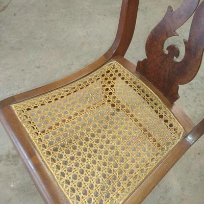 Vintage Harp Back Cane Seat Sitting Chair