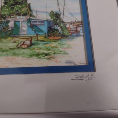 Framed Watercolor Art 'Bell of Flowers' by Artist Sage