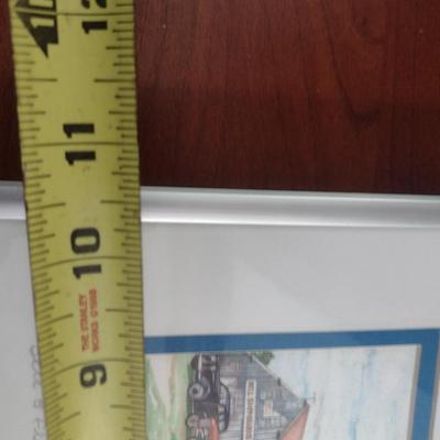 Framed Watercolor Art 'The Old Post Office' by Artist Sage
