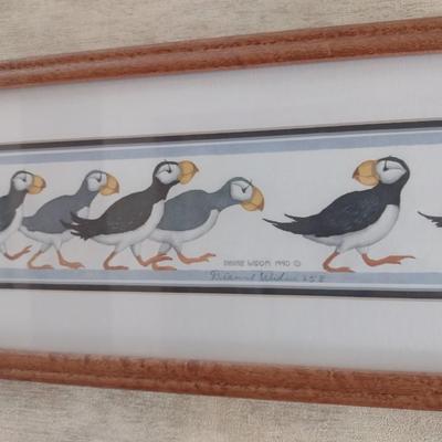 Framed Art 'March of the Puffins' by Artist Dianne Widom