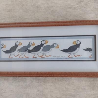 Framed Art 'March of the Puffins' by Artist Dianne Widom