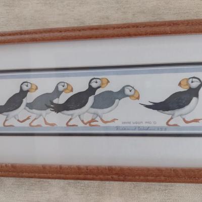 Framed Art 'March of the Puffins' by Artist Dianne Widom