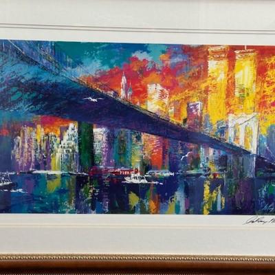 Leroy Neiman Brookln bridge hand signed lithograph