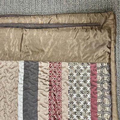 Comforter Bedspread Multi-colored stripes browns, tans, reds