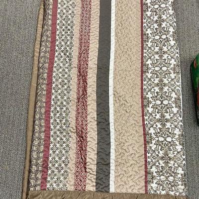 Comforter Bedspread Multi-colored stripes browns, tans, reds