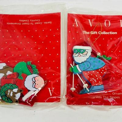 Avon Santa Christmas Ornaments new in package - 2pc Lot