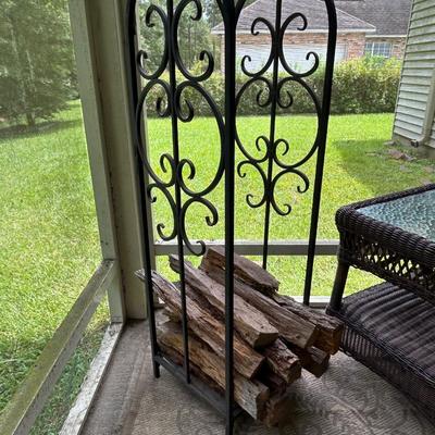 Metal arched log rack