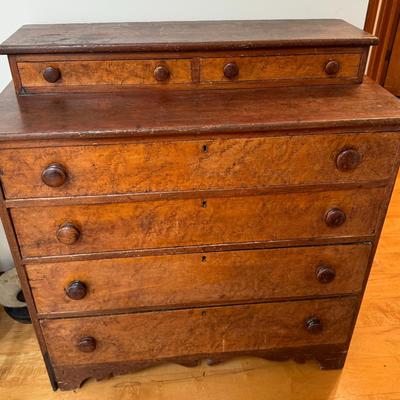 Antique 19th century birds eye maple dresser