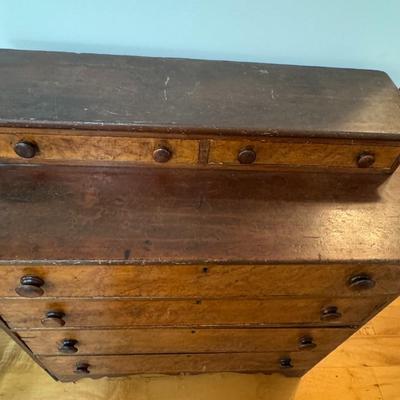 Antique 19th century birds eye maple dresser