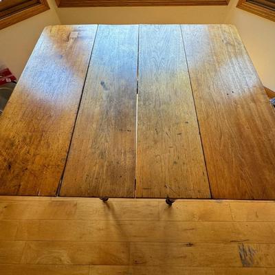 Oak Antique Sheraton farmhouse double dropleaf table