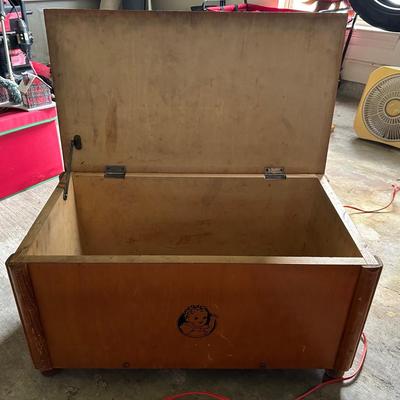 Vintage wooden toy chest