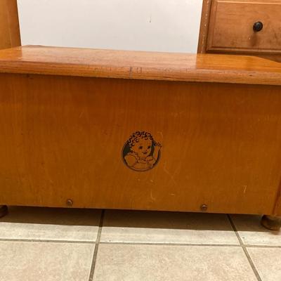 Vintage wooden toy chest
