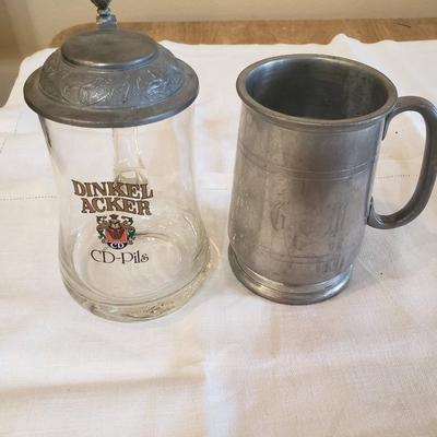 Pewter & Glass Tankards