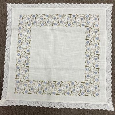 Square Tablecloth 36” - Handmade Embroidered