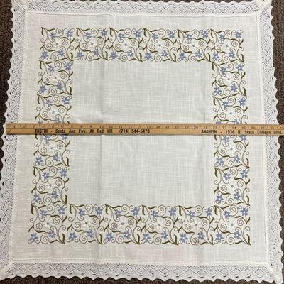 Square Tablecloth 36” - Handmade Embroidered