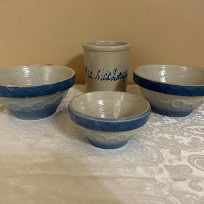 4-piece vintage stoneware lot