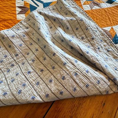 Extra Long Single Hand sewn Quilt / Amish Country