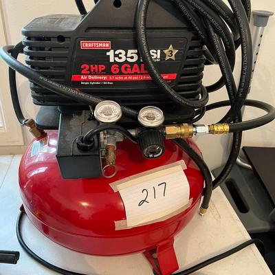 Craftsman 2HP 6 Gal 135 Psi Electric Air Compressor With Hose