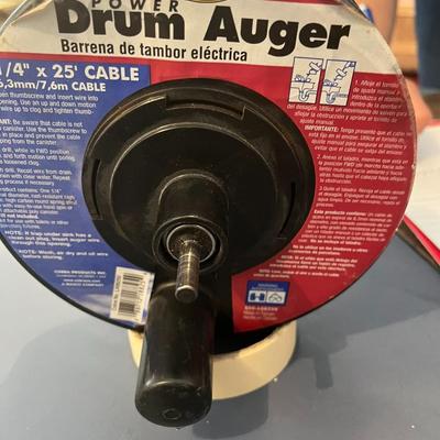 Power Drum Auger 1/4" x 25' Cable
