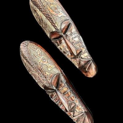 African Style wood & metal masks