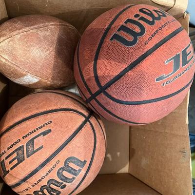 2 Wilson Basketballs, One Football