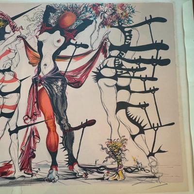 Salvador Dali Femmes Fleurs Artist Proof 1970 Color Lithograph (épreuve d'artiste) 1/1