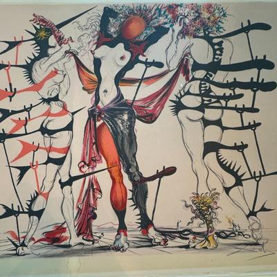 Salvador Dali Femmes Fleurs Artist Proof 1970 Color Lithograph (épreuve d'artiste) 1/1
