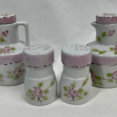 Salt and pepper oil, and vinegar set - Ceramic Condiment Set