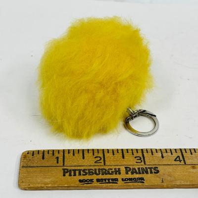 Fuzzy yellow keychain